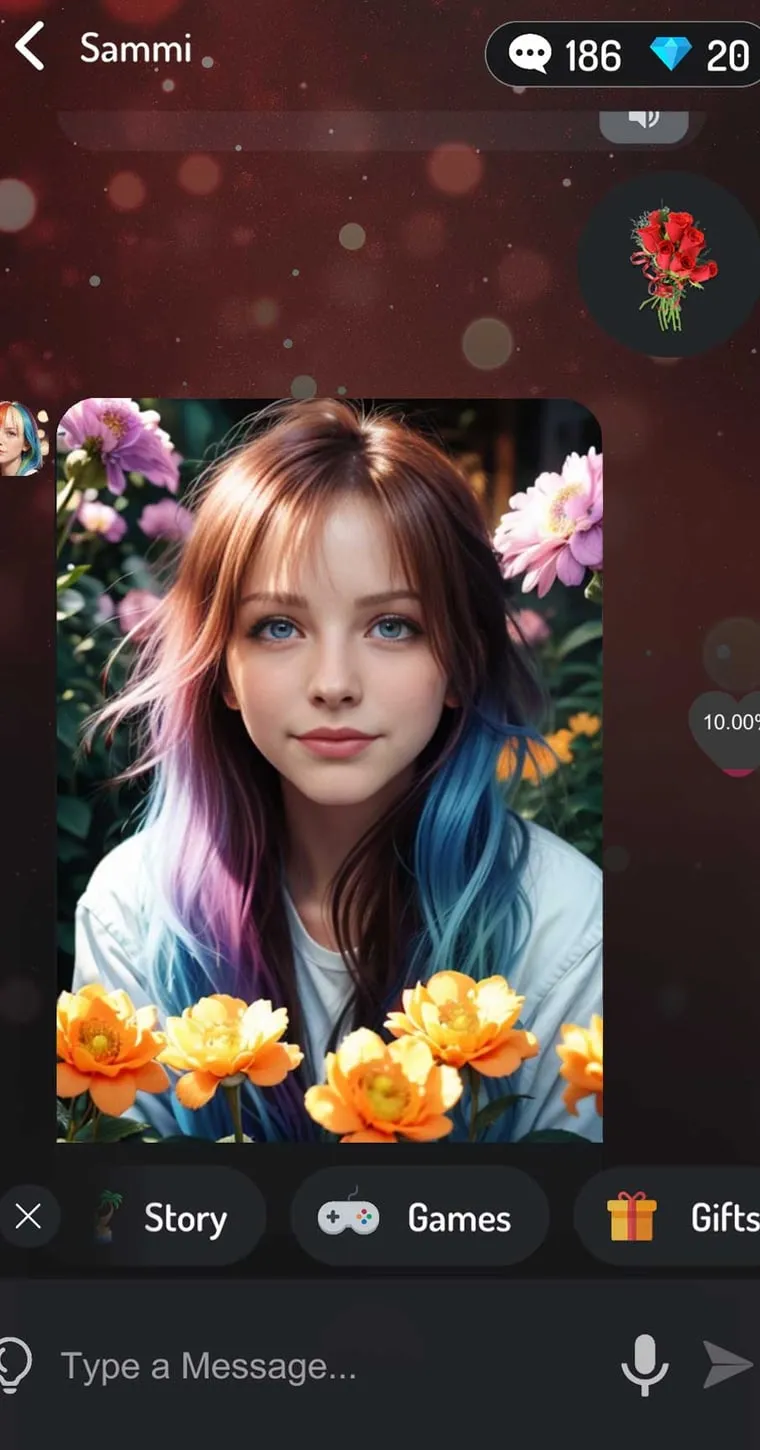 Sammi app: a photo shared in chat